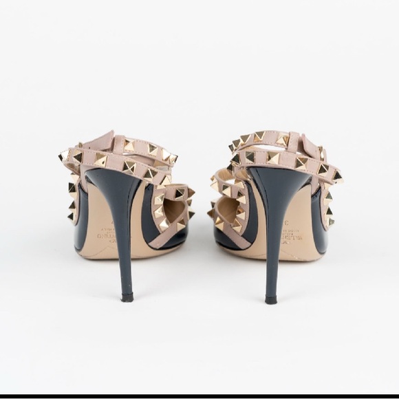 Valentino Black and Beige Studded Heels - Picture 3 of 3